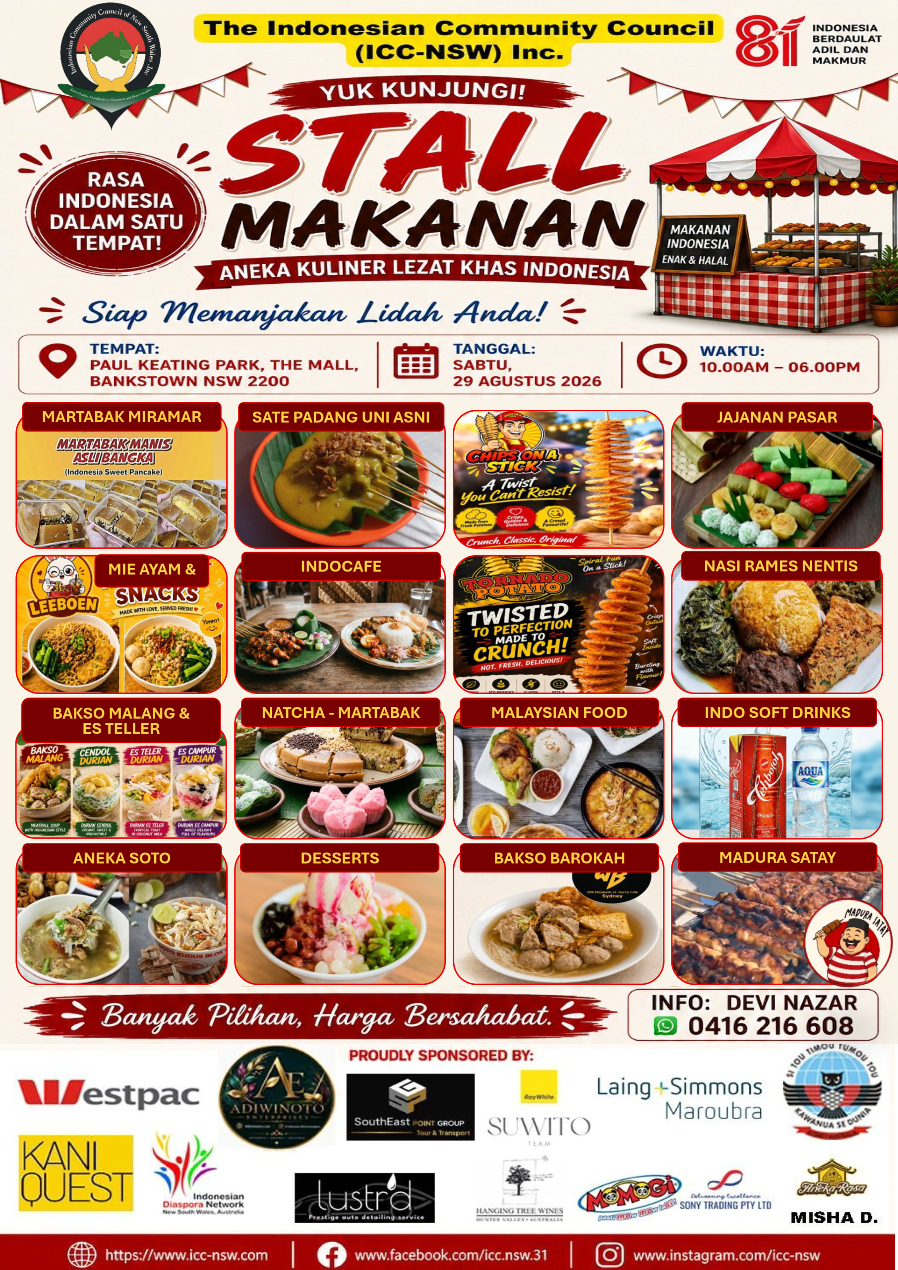 Indonesian food bazar, Indonesian festival, Indonesian bazar, Independence day in Sydney